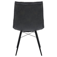 Charcoal Leatherette Dining Chair Set