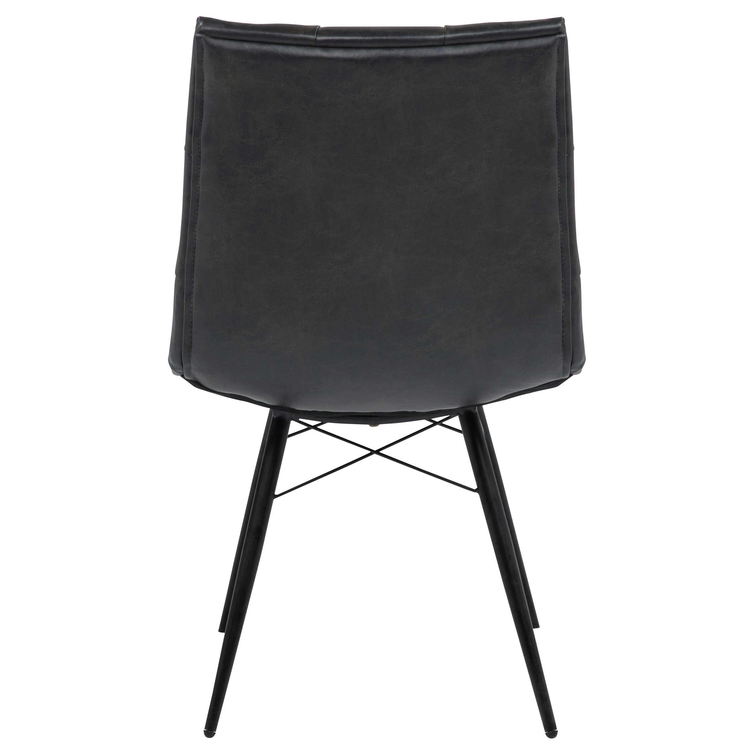 Charcoal Leatherette Dining Chair Set