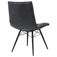 Charcoal Leatherette Dining Chair Set