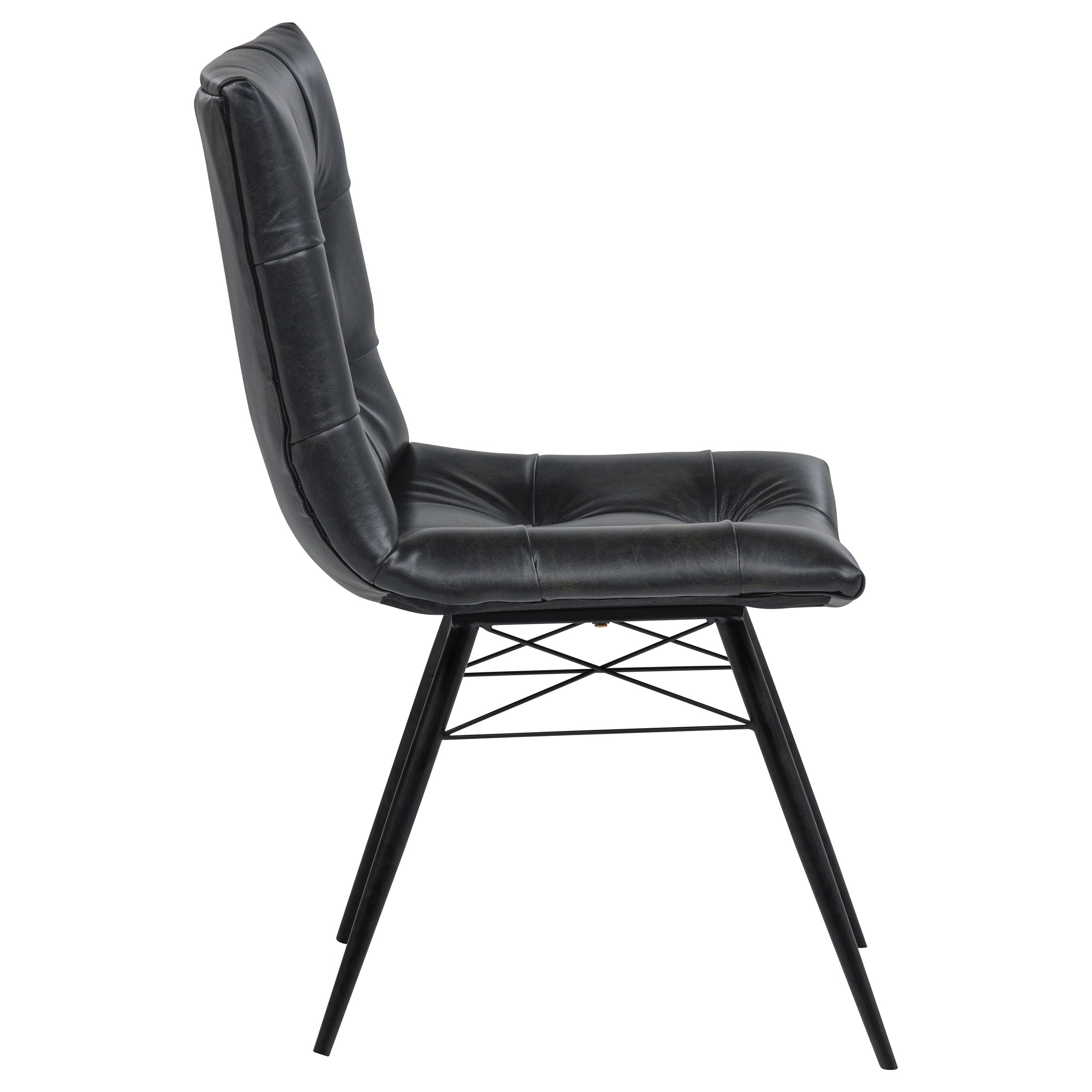 Charcoal Leatherette Dining Chair Set