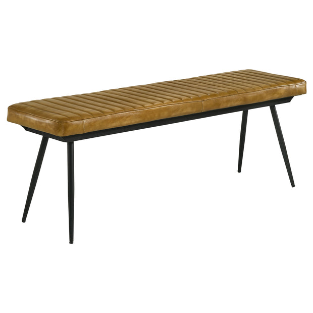 Goat Leather & Metal Bench