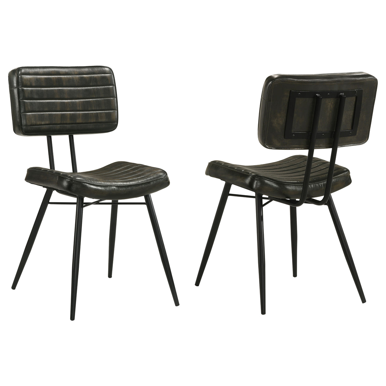 Goat Leather & Metal Dining Chair (Set of 2)