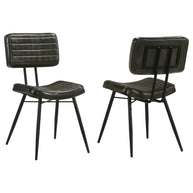 Goat Leather & Metal Dining Chair (Set of 2)