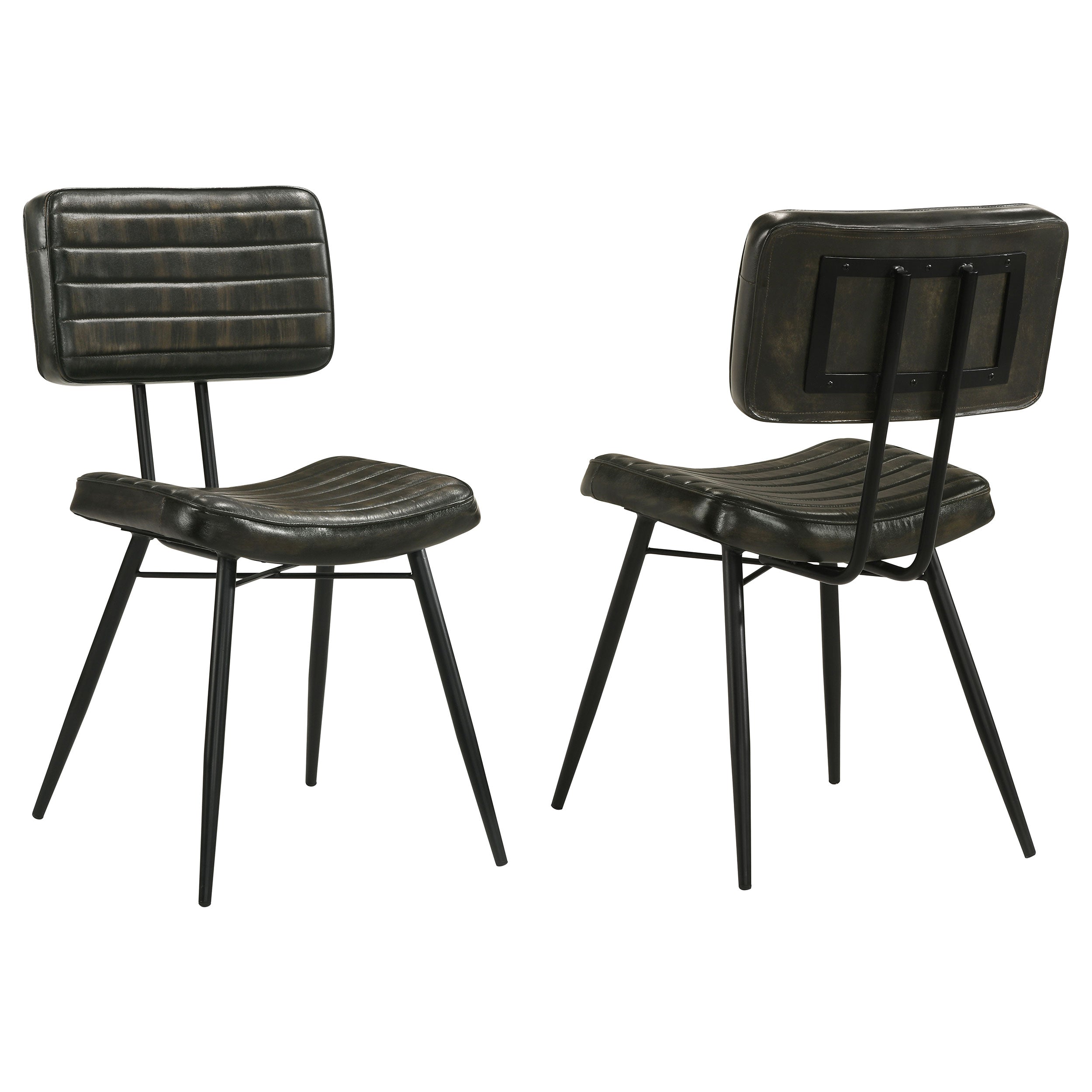 Goat Leather & Metal Dining Chair (Set of 2)