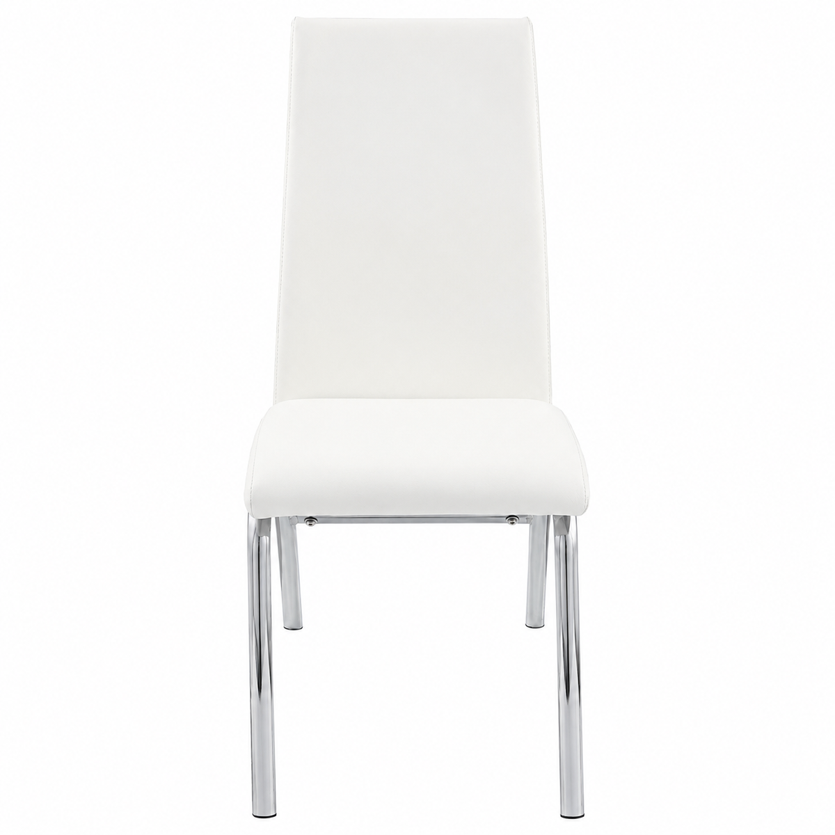 Modern White Faux Leather Dining Chair Set