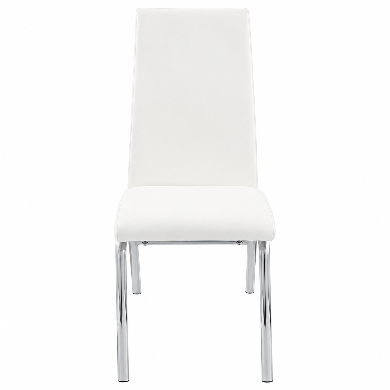 Modern White Faux Leather Dining Chair Set