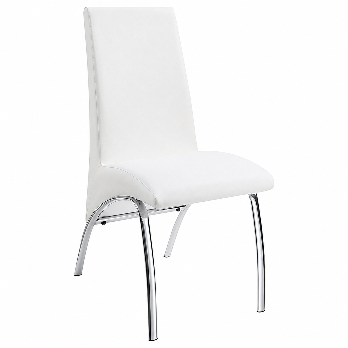 Modern White Faux Leather Dining Chair Set