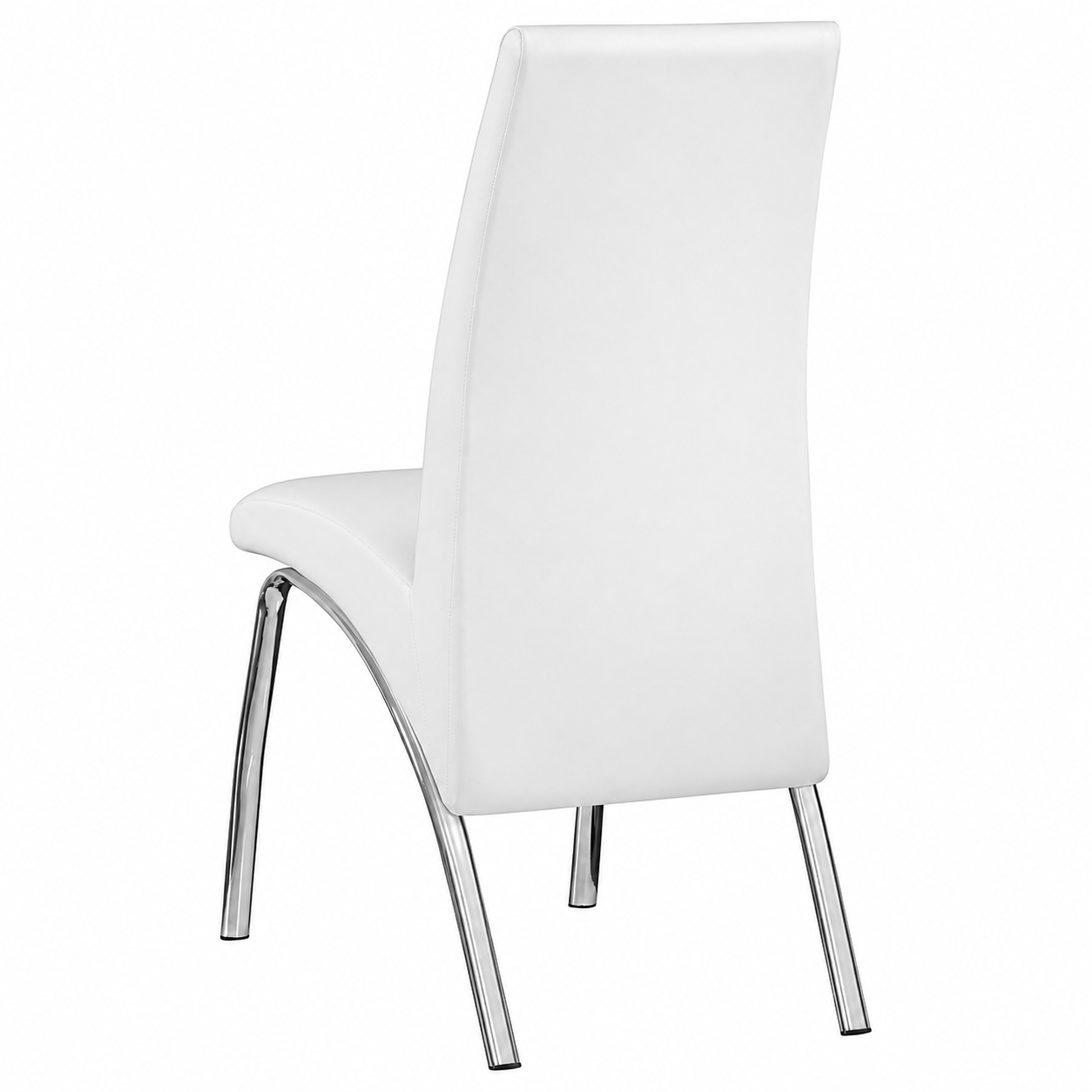 Modern White Faux Leather Dining Chair Set