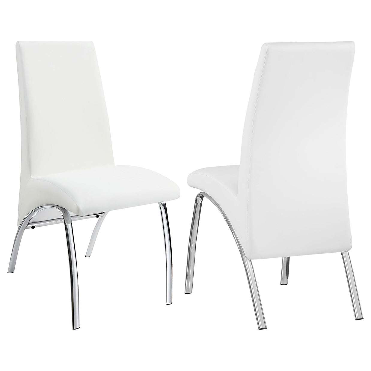 Modern White Faux Leather Dining Chair Set