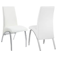 Modern White Faux Leather Dining Chair Set