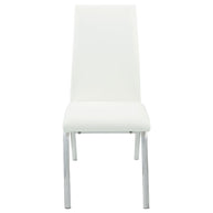 Modern White Faux Leather Dining Chair Set
