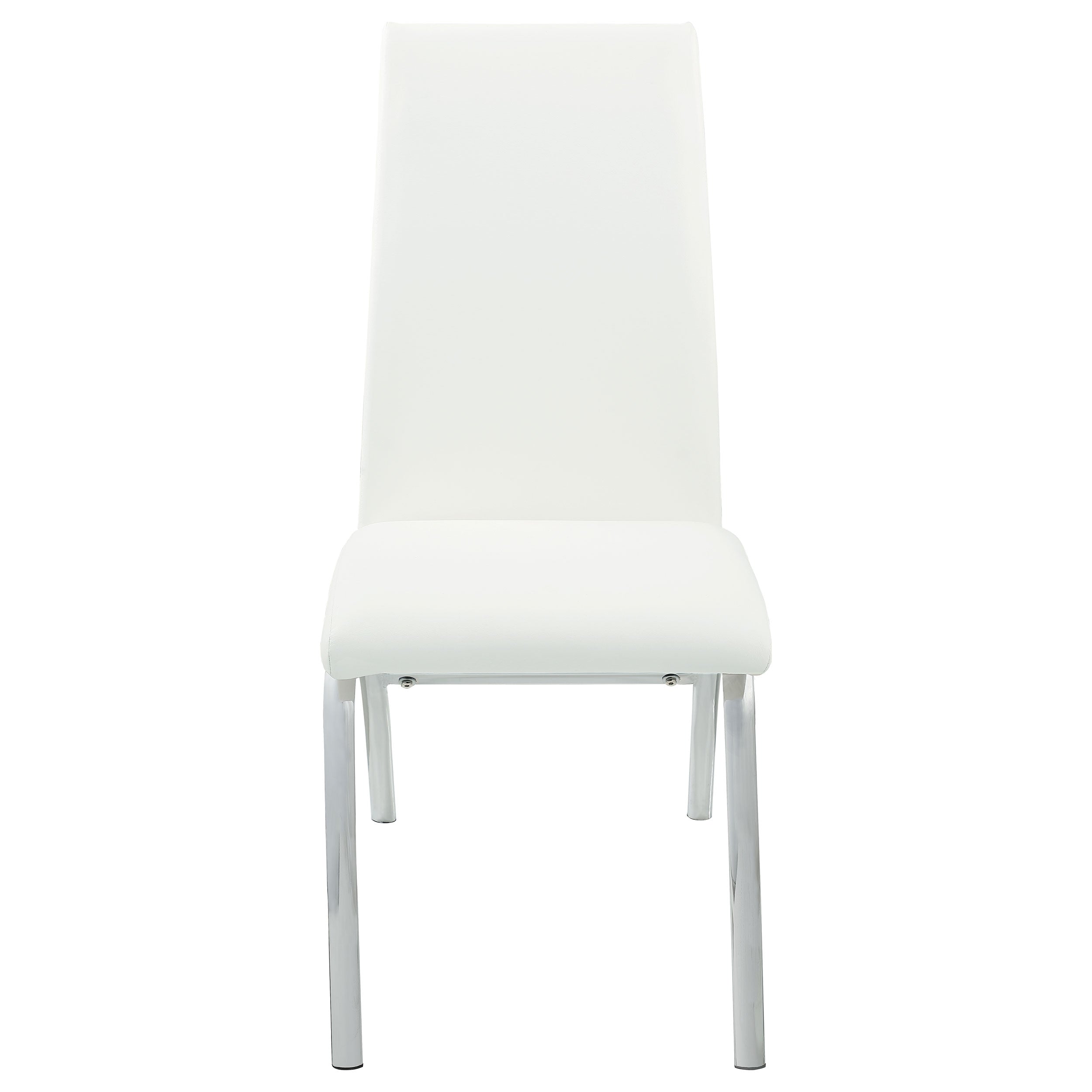 Modern White Faux Leather Dining Chair Set