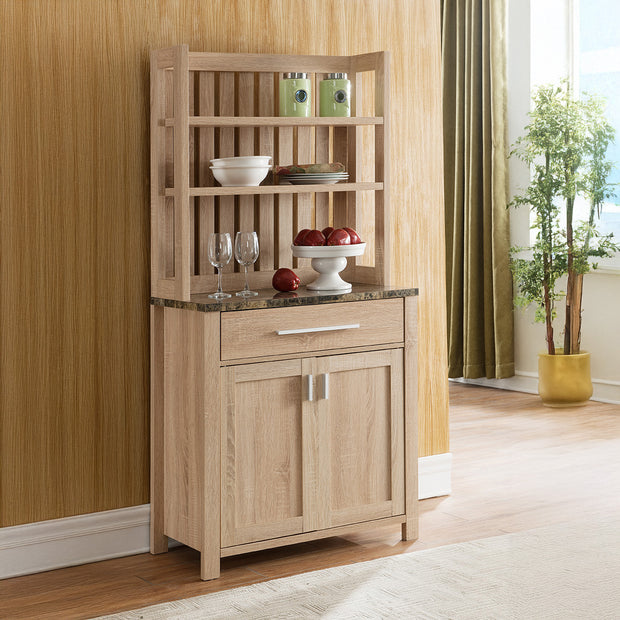 Kitchen Storage Cabinet with Faux Marble Top
