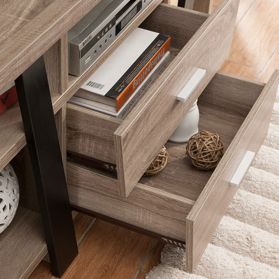 Dark Taupe & Black TV Stand
