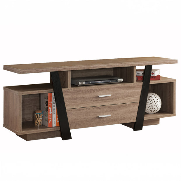 Dark Taupe & Black TV Stand