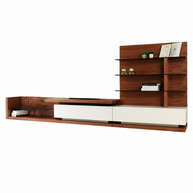 Modern Walnut & White TV Unit