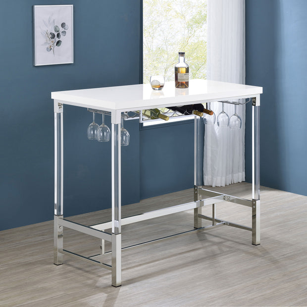 47-Inch Acrylic Leg Bar Table