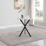 Round 32-Inch Galvanized Steel Bistro Bar Table – Silver