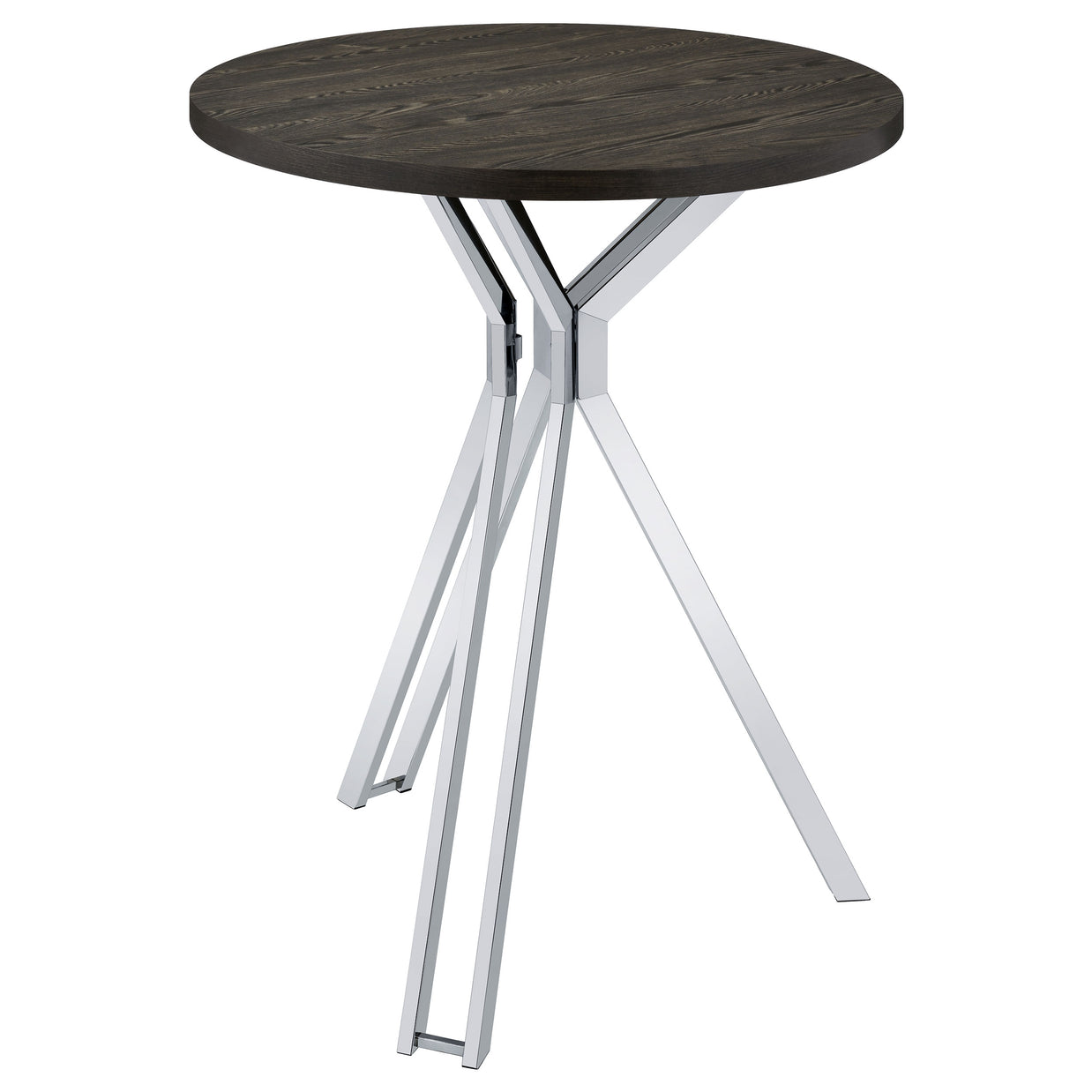 Round 35-Inch Pub Height Bistro Bar Table – Dark Oak