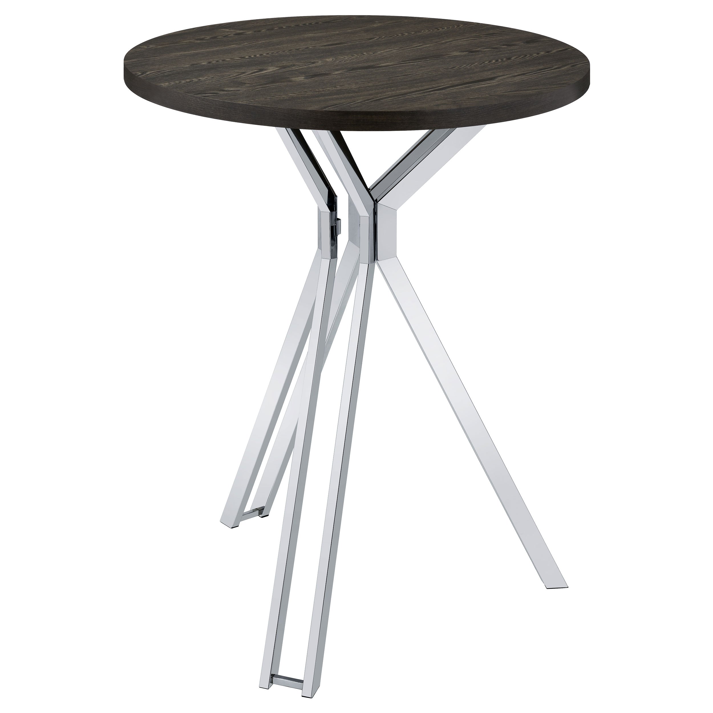 Round 35-Inch Pub Height Bistro Bar Table – Dark Oak