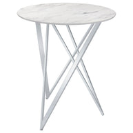 Aura Round Faux Marble Bar Table