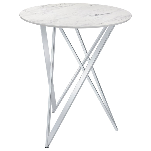 Aura Round Faux Marble Bar Table