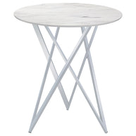 Aura Round Faux Marble Bar Table
