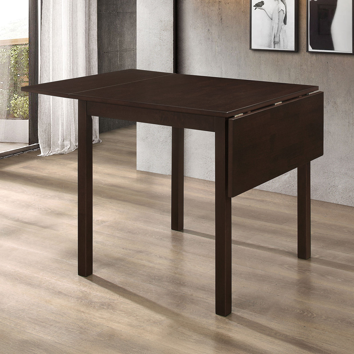 Cappuccino Drop-Leaf Dining Table