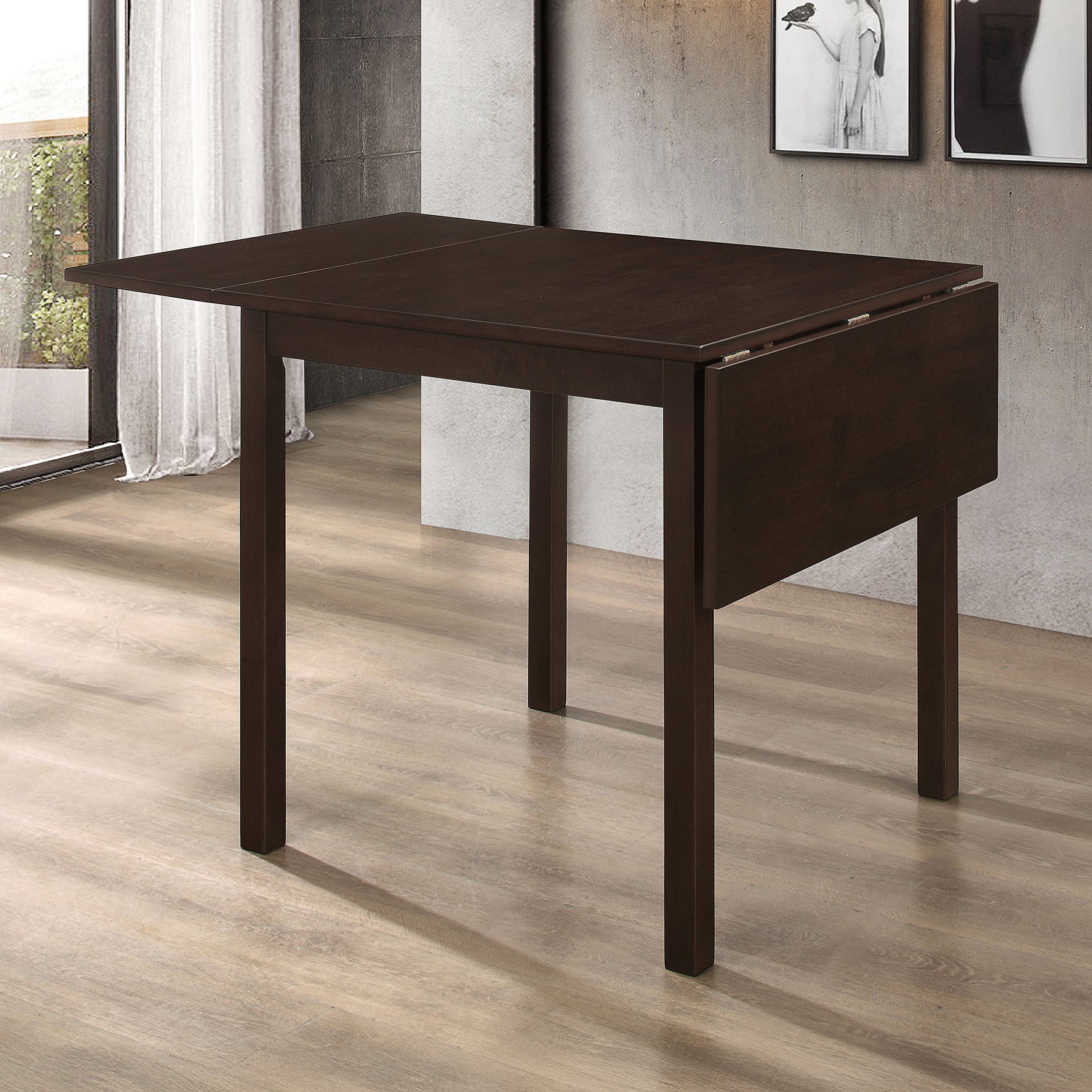 Cappuccino Drop-Leaf Dining Table