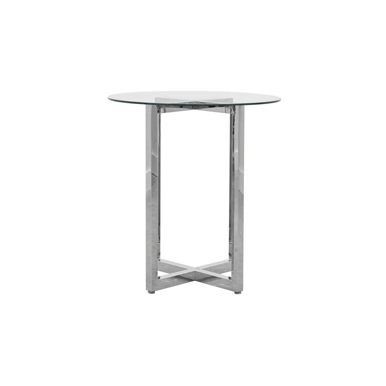 Round Bar Table In Glass or Carrara Marble Top