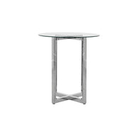 Round Bar Table In Glass or Carrara Marble Top