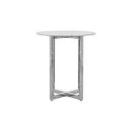 Round Bar Table In Glass or Carrara Marble Top