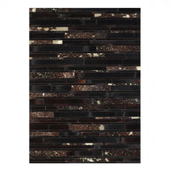 Patchwork With Gold Accents Cowhide Rug