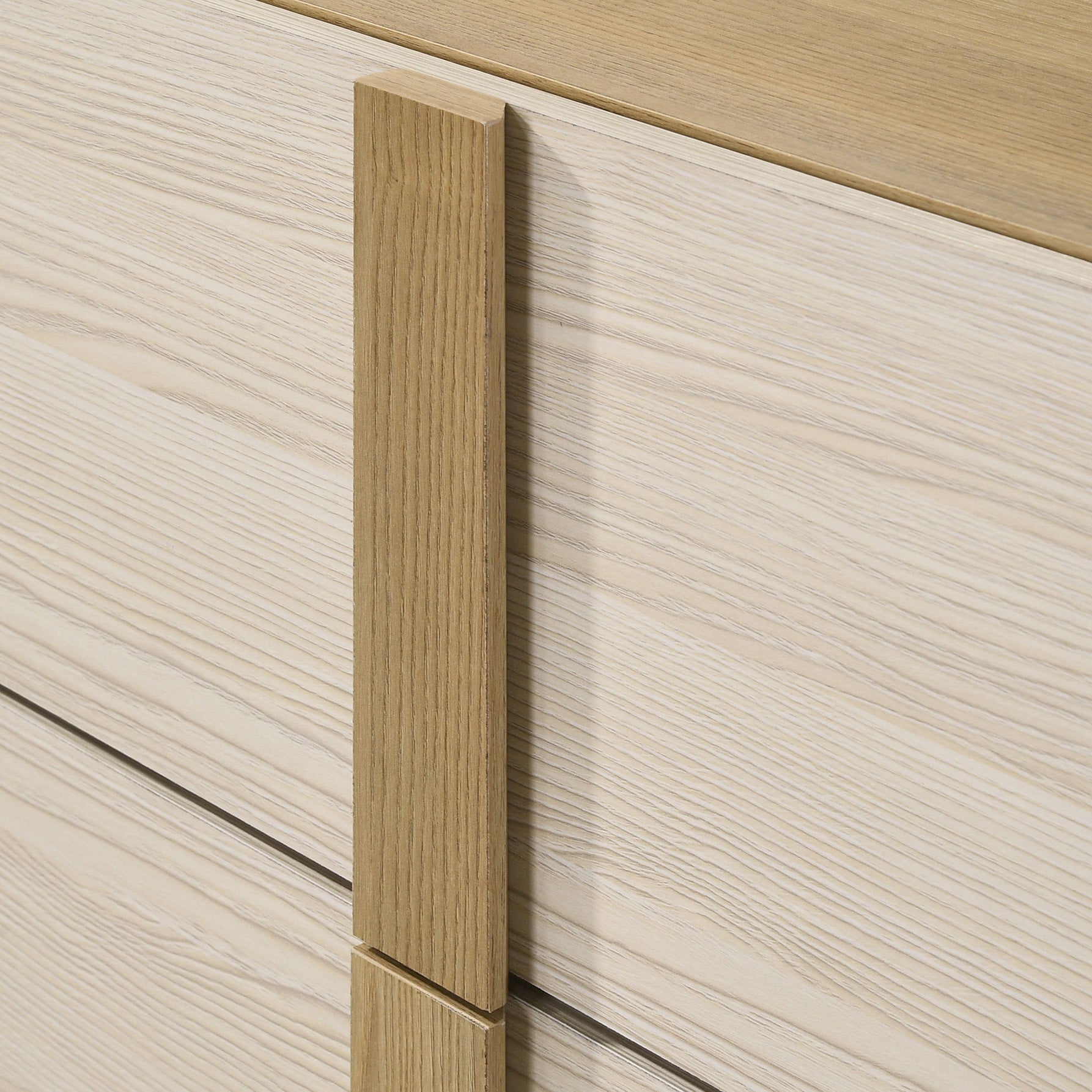 Modern LED 5 PC Bedroom Set in Natural Wood & White
