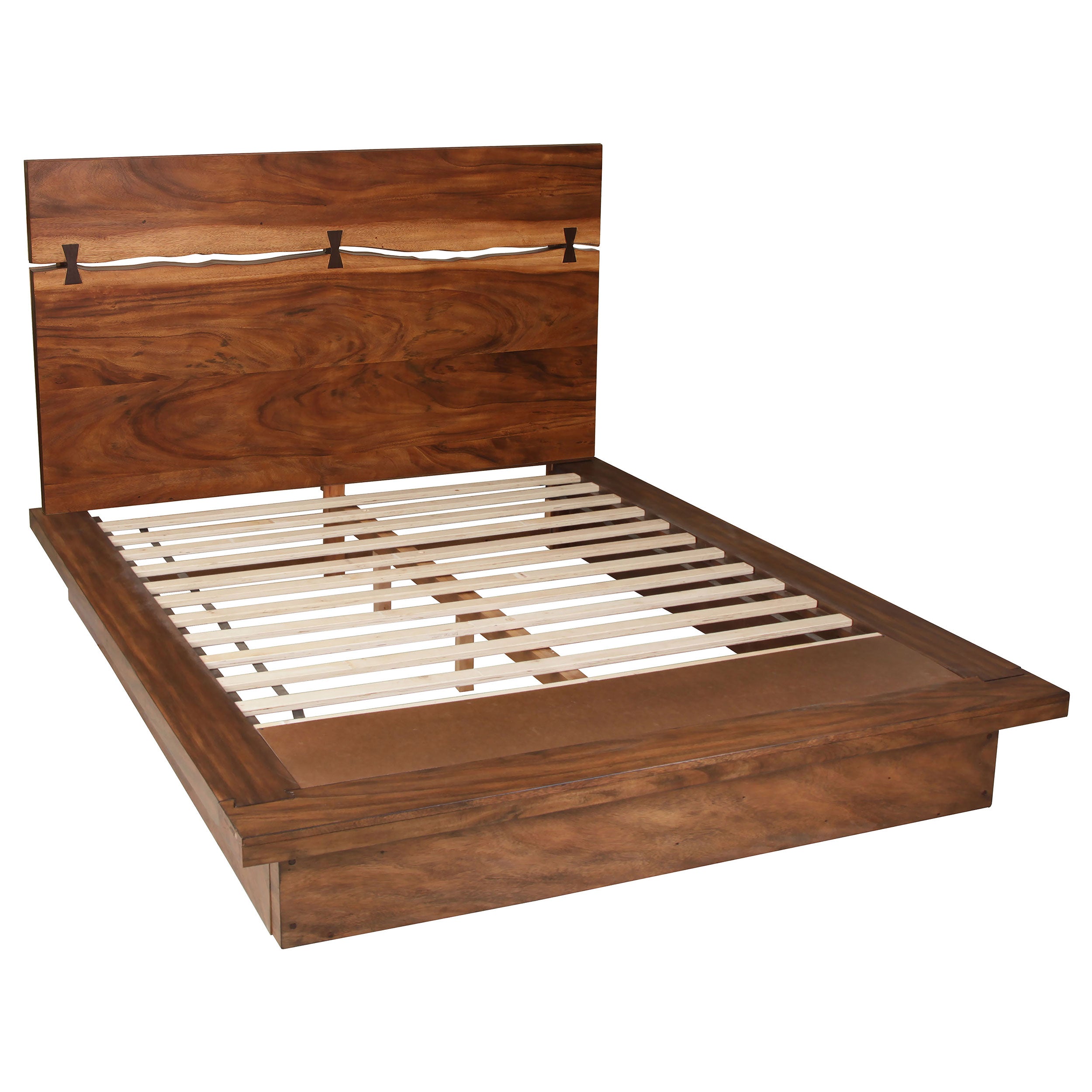Live Edge Smokey Walnut Platform Bed