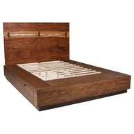 Live Edge Smokey Walnut Platform Bed