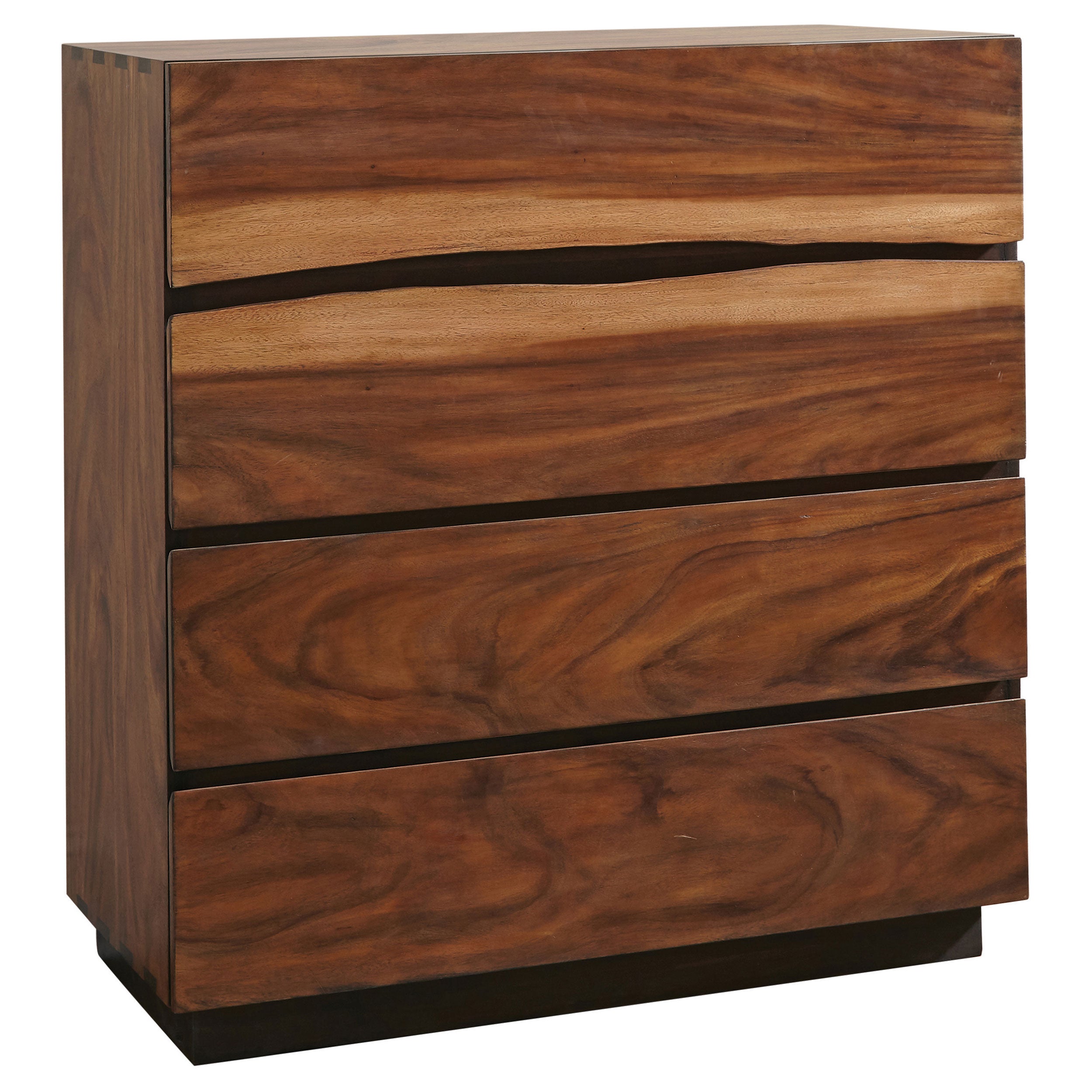 Smokey Walnut Live Edge Four-Drawer Chest