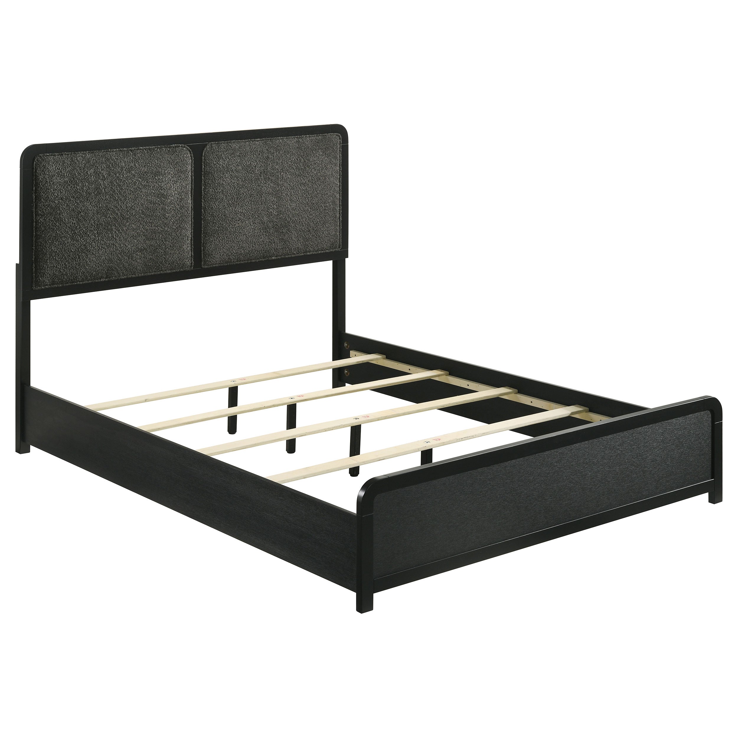 Modern Charcoal Upholstered 5PC Bedroom Set