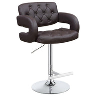 Adjustable Bar Stool with Tufted Leatherette