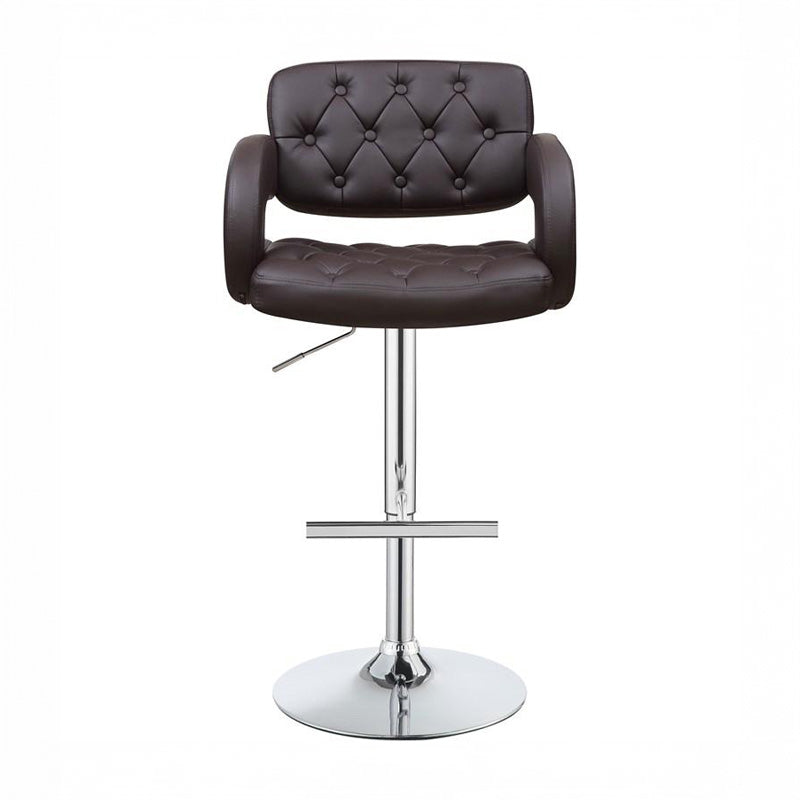 Adjustable Bar Stool with Tufted Leatherette