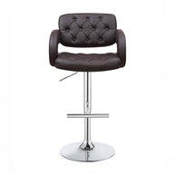 Adjustable Bar Stool with Tufted Leatherette