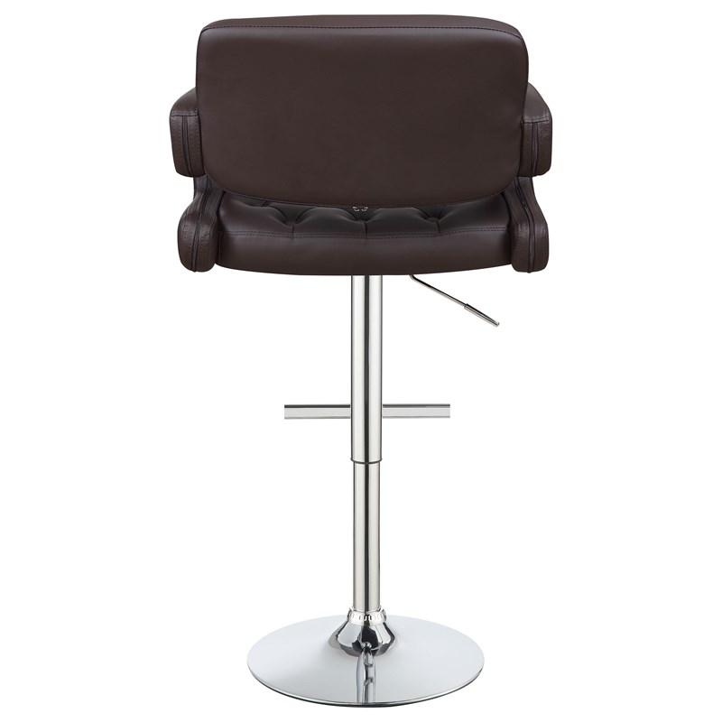 Adjustable Bar Stool with Tufted Leatherette