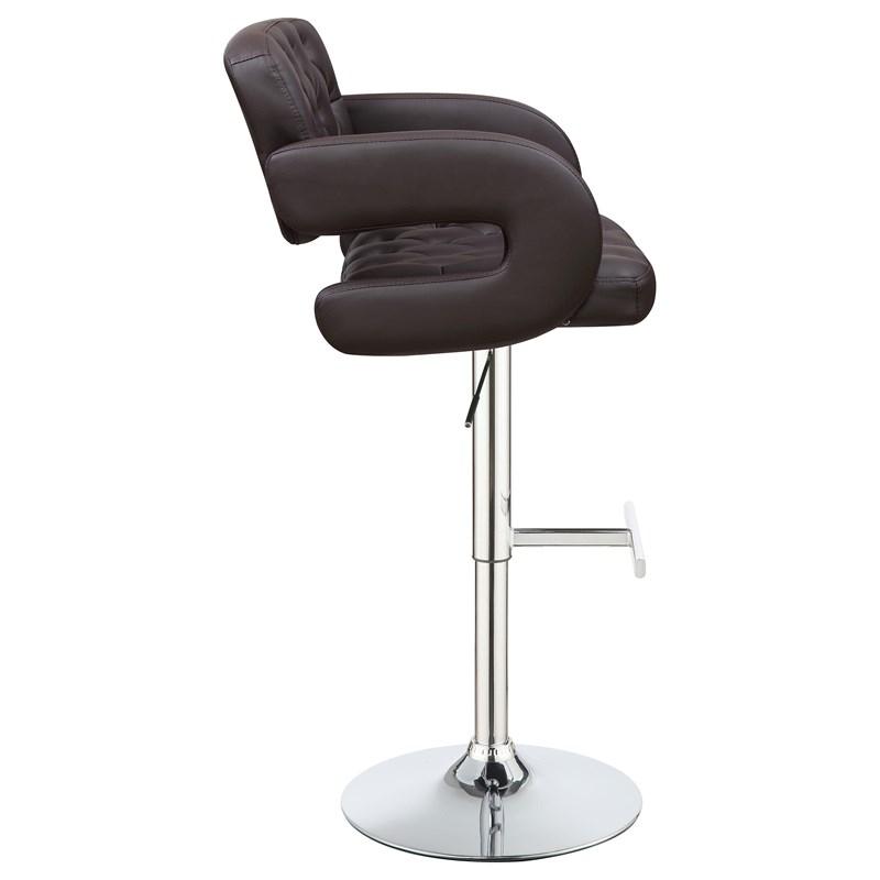 Adjustable Bar Stool with Tufted Leatherette