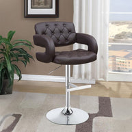 Adjustable Bar Stool with Tufted Leatherette
