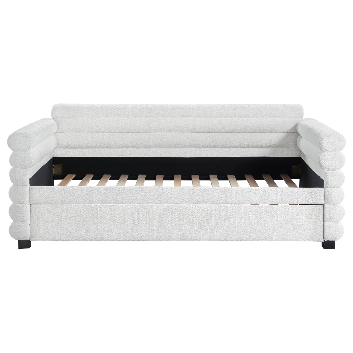 Modern Bouclé Twin Daybed with Twin Trundle