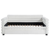 Modern Bouclé Twin Daybed with Twin Trundle