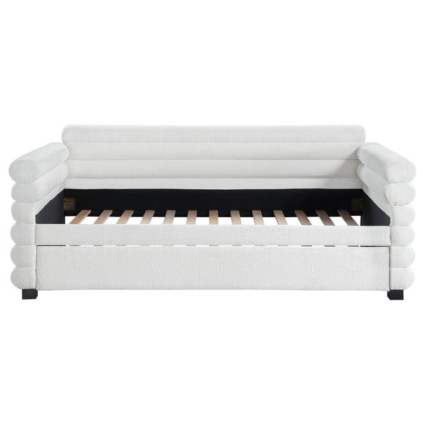 Modern Bouclé Twin Daybed with Twin Trundle