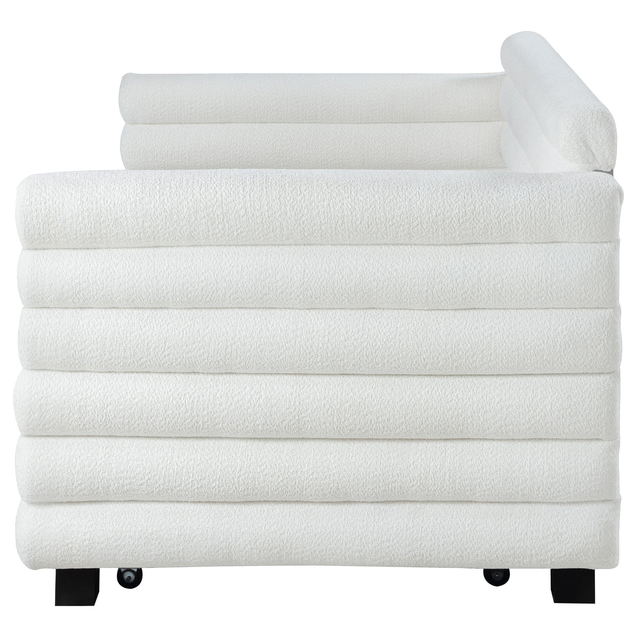 Modern Bouclé Twin Daybed with Twin Trundle