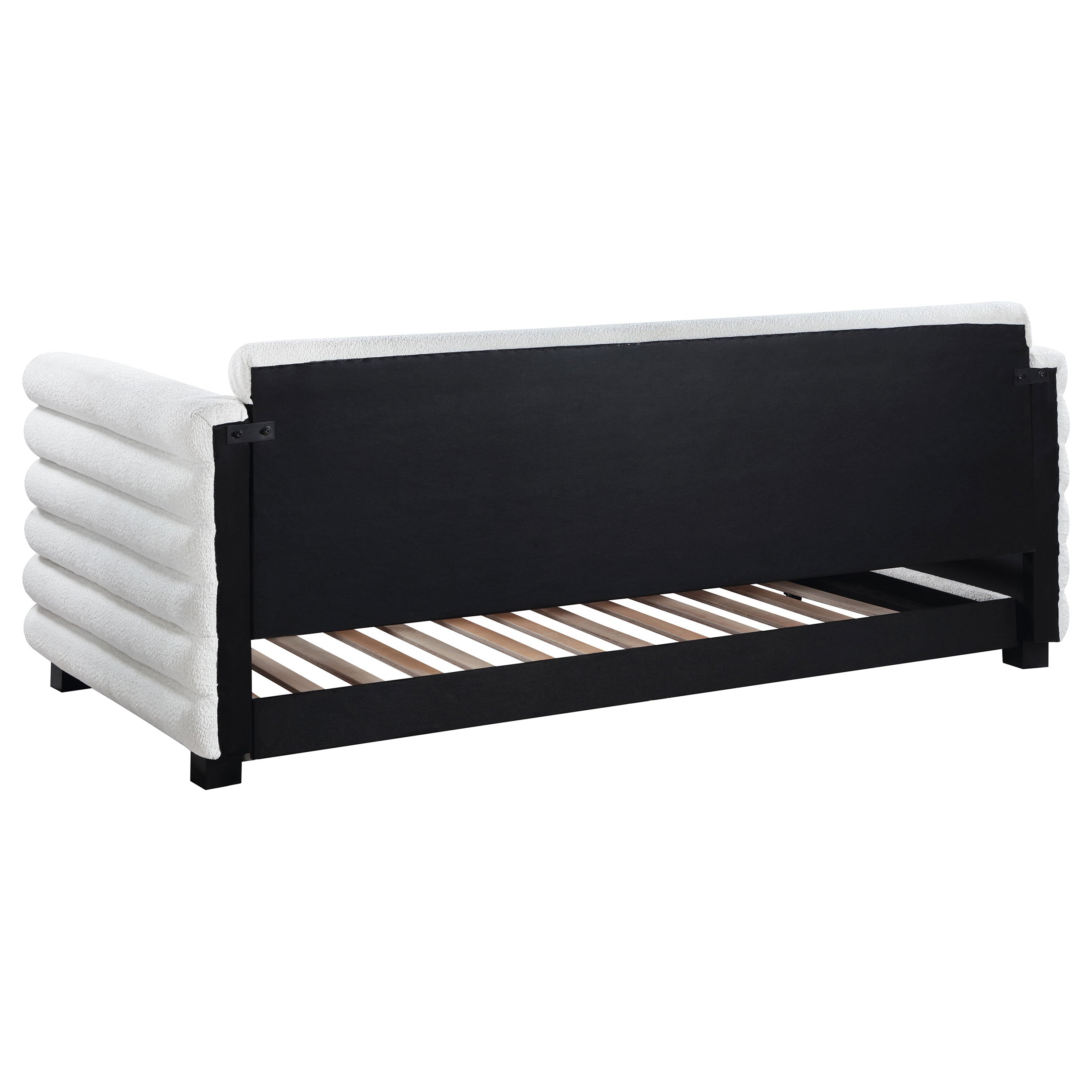 Modern Bouclé Twin Daybed with Twin Trundle