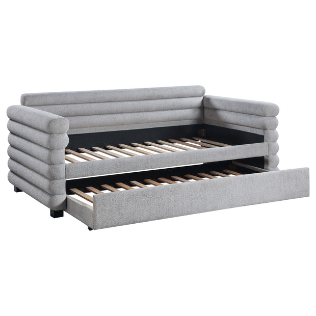 Modern Bouclé Twin Daybed with Twin Trundle